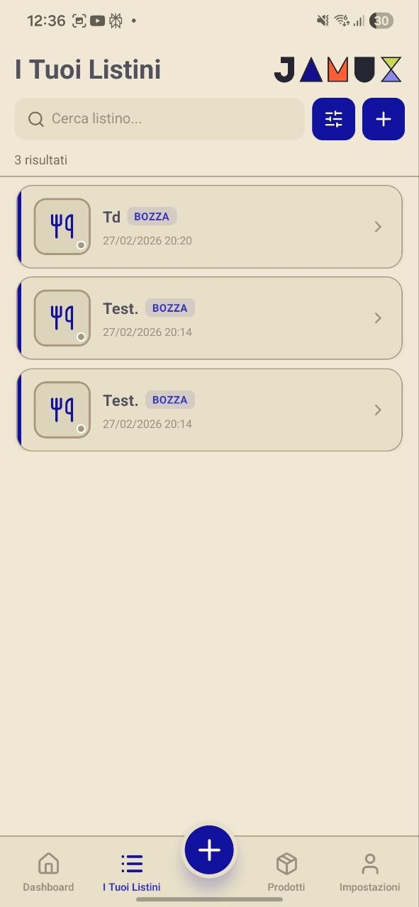 Schermata I tuoi Listini – lista di listini con stati bozza e attivo